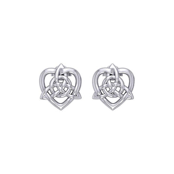 Celtic Heart And Triquetra Post Earrings TER2160 - Jewelry